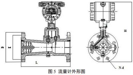 化工用旋進旋渦流量計外形圖