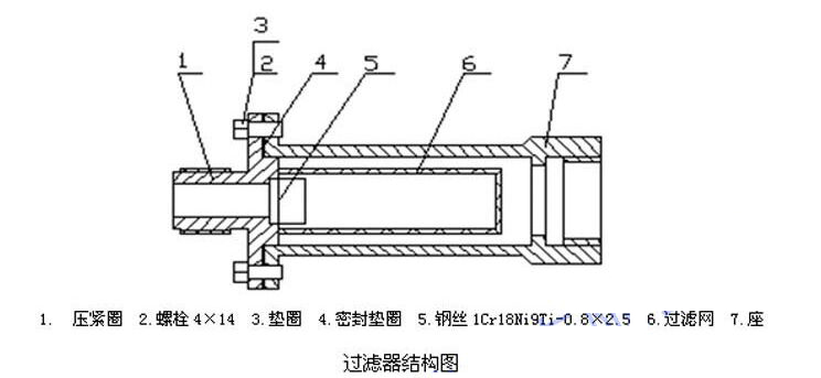 酒精流量計過濾器結(jié)構(gòu)圖